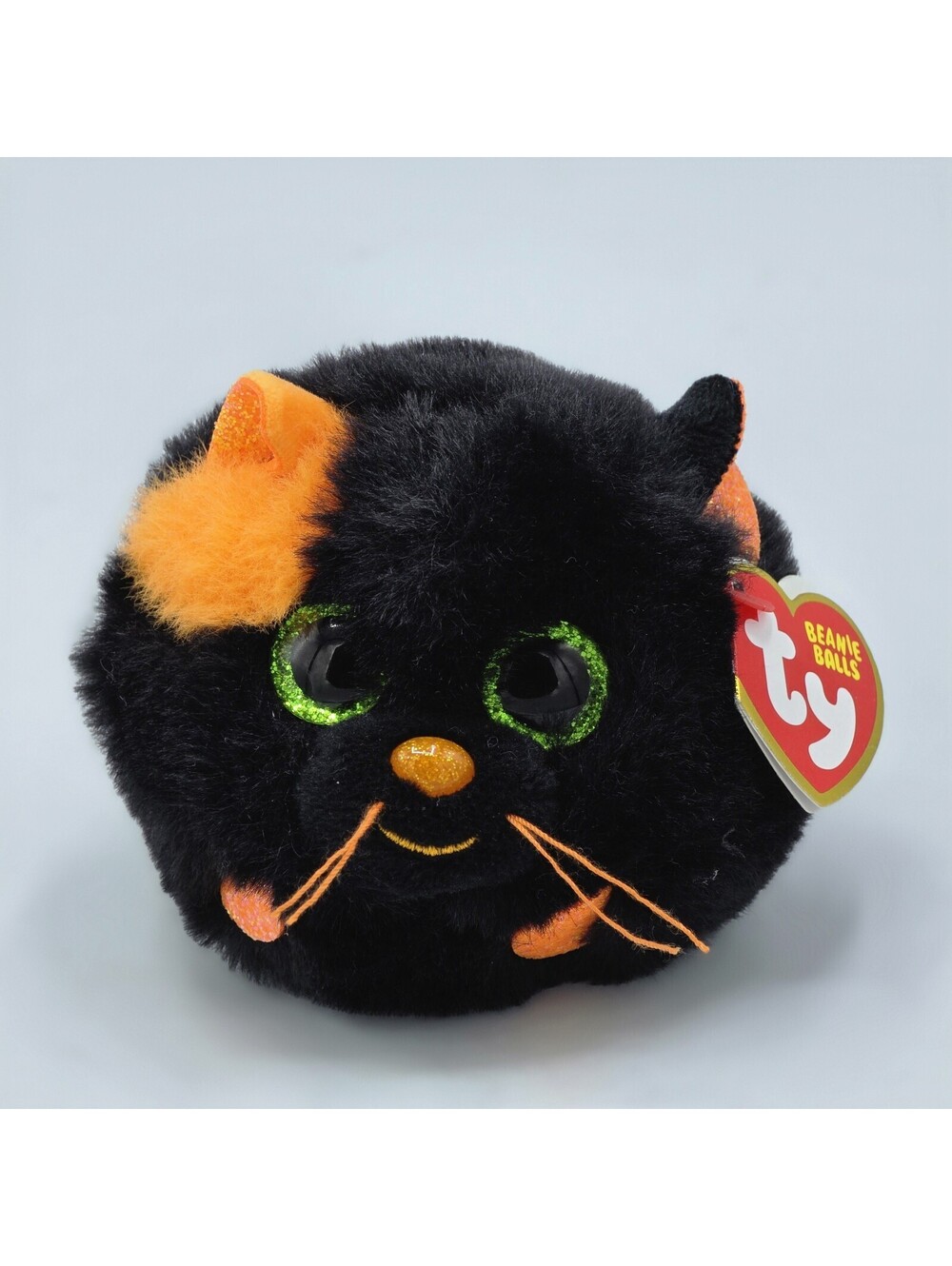 TY Puffies (Beanie Balls) Plush - SALEM the Halloween Cat, 3 inch - New